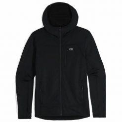 Polarowa bluza z kapturem zapinana na zamek Outdoor Research Vigor Grid. Czarne bluzy z kapturem męskie OUTDOOR RESEARCH, m, z polaru. Za 532.50 zł.