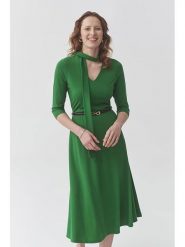 TATUUM Sukienka "Clover" w kolorze zielonym rozmiar: S. Zielone sukienki damskie Tatuum, na co dzień, s, bez wzorów, bez kołnierzyka, bez ramiączek, midi, proste. Za 161.34 zł.