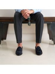 British Passport Skórzane mokasyny "Tassel" w kolorze granatowym rozmiar: 43. Niebieskie mokasyny męskie British Passport, ze skóry. Za 448.99 zł.