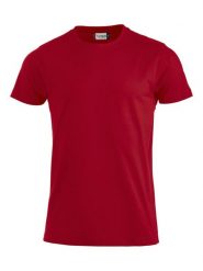 Clique Premium-T Męski T-shirt z okrągłym dekoltem z bawełny, szwy boczne – red. Czerwone t-shirty męskie CLIQUE, m, bez wzorów, z bawełny, bez kołnierzyka. Za 95.66 zł.