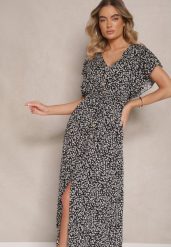 Czarna Rozkloszowana Sukienka z Bawełny z Gumką w Pasie w Drobne Kwiaty Pulinea. Czarne sukienki damskie Renee, na co dzień, na lato, l, bez wzorów, z bawełny, eleganckie, bez kołnierzyka, bez ramiączek, maxi, rozkloszowane. W wyprzedaży za 41.99 zł.