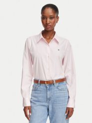 Tommy Hilfiger Koszula Summer WW0WW51155 Różowy jasny Regular Fit. Czerwone koszule damskie Tommy Hilfiger, bez wzorów, z bawełny, bez kołnierzyka, bez ramiączek. Za 369.99 zł.