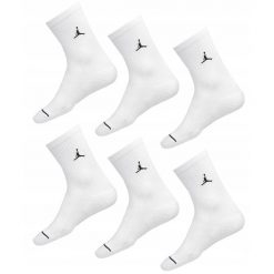 Skarpety Jordan Everyday Cushioned Crew 6 par białe. Białe skarpetki damskie Jordan, bez wzorów. Za 129.99 zł.