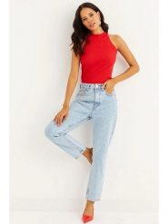 Cool & Sexy Top w kolorze czerwonym rozmiar: L. Czerwone topy damskie Cool & Sexy, l, bez wzorów, bez kołnierzyka. Za 43.99 zł.