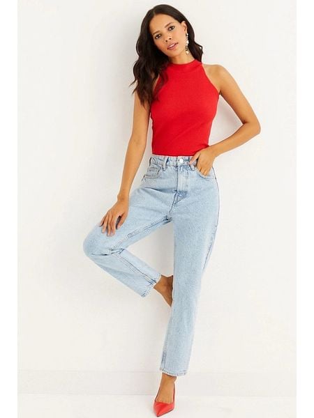 Cool & Sexy Top w kolorze czerwonym rozmiar: L. Czerwone topy damskie Cool & Sexy, l, bez wzorów, bez kołnierzyka. Za 43.99 zł.