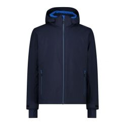 Kurtka narciarska z materiału serżowego CMP. Niebieskie kurtki męskie CMP, bez wzorów, bez kaptura, narciarskie. W wyprzedaży za 349.99 zł.