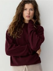 Sweter z wełny merino - mahoniowy. Brązowe swetry klasyczne damskie Reserved, l, z wełny, bez kołnierzyka. Za 259.99 zł.