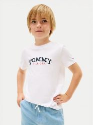 Tommy Hilfiger T-Shirt KB0KB10263 Biały Regular Fit. Białe t-shirty chłopięce Tommy Hilfiger, bez wzorów, z bawełny, bez ramiączek. Za 109.99 zł.