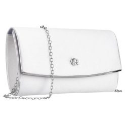 Kopertówka damska wykonana w srebrnym kolorze, zawieszona na srebrnym łańcuszku Rovicky R-XS028-3. Szare torebki wieczorowe ROVICKY, bez wzorów, z syntetyku, bez kołnierzyka, bez ramiączek. Za 54.99 zł.