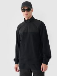 4F Bluza dresowa nierozpinana bez kaptura męska - czarna XXL. Czarne bluzy bez kaptura męskie 4f, bez wzorów, z bawełny, sportowe, bez kołnierzyka, bez ramiączek. W wyprzedaży za 99.99 zł.