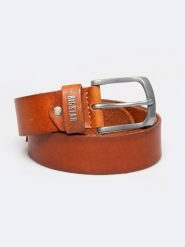 BIG STAR Skórzany pasek w kolorze jasnobrązowym rozmiar: 3XL. Brązowe paski męskie Big Star, bez wzorów, z materiału, retro. Za 124.99 zł.