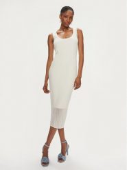 Pinko Sukienka codzienna Dune 103540 A1ND Écru Slim Fit. Sukienki damskie Pinko, na co dzień, l, bez wzorów, z syntetyku, bez kołnierzyka, bez ramiączek, proste. Za 1,088.99 zł.