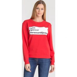 BLUZA TRUSSARDI JEANS. Czerwone bluzy bez kaptura damskie TRUSSARDI JEANS, l, z bawełny. Za 159.50 zł.