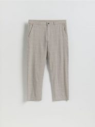 Spodnie jogger z lnem - wielobarwny. Spodnie materiałowe męskie Reserved, bez wzorów, z bawełny. Za 179.99 zł.