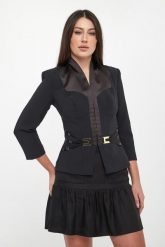 Żakiet z logowanym paskiem ELISABETTA FRANCHI. Marynarki i żakiety damskie Elisabetta Franchi, bez wzorów. Za 2,509.00 zł.