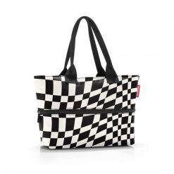 Torba shopper e1, op-art. Czarne shopper bag damskie Reisenthel, bez wzorów, z materiału, na ramię, bez dodatków. Za 185.90 zł.