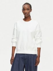 Calvin Klein Bluza LV044G214G Biały Regular Fit. Białe bluzy bez kaptura damskie CALVIN KLEIN, l, z bawełny. Za 369.99 zł.