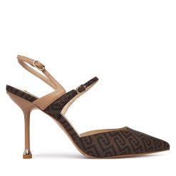 Szpilki Liu Jo. Brązowe szpilki Liu Jo, bez wzorów, bez obcasa. Za 729.99 zł.