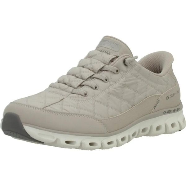 Buty SKECHERS 104556S GLIDE STEP AT EASE Beżowy. Brązowe obuwie treningowe damskie Skechers, na fitness i siłownię. Za 337.99 zł.