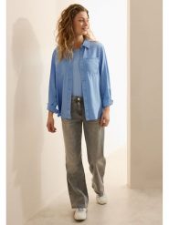 Cecil Bluzka w kolorze błękitnym rozmiar: XXL. Niebieskie bluzki damskie Cecil, xxl, bez wzorów, bez kołnierzyka, bez ramiączek. Za 118.01 zł.