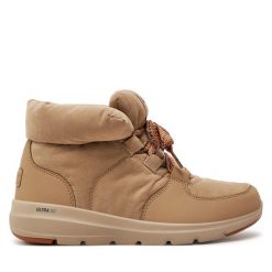Botki Skechers. Brązowe botki damskie Skechers, bez obcasa, na płaskiej podeszwie, bez zapięcia. Za 319.99 zł.