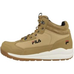 Buty męskie Fila Alpha mid. Brązowe buty sportowe na co dzień męskie Fila, na zimę, z gumy, bez zapięcia, trekkingowe. Za 329.00 zł.