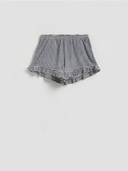 Szorty w kratkę - granatowy. Niebieskie szorty damskie Reserved, bez wzorów, z dzianiny. Za 59.99 zł.