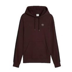 Kurtka z kapturem z haftowanym odznaką Puma. Brązowe kurtki męskie Puma, m, z aplikacjami, z bawełny, z kapturem. Za 270.00 zł.