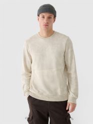 4F Bluza dresowa nierozpinana bez kaptura męska - beżowa XXL. Brązowe bluzy bez kaptura męskie 4f, bez wzorów, z bawełny, sportowe, bez kołnierzyka, bez ramiączek. W wyprzedaży za 79.99 zł.