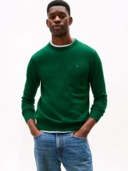Tommy Hilfiger Sweter z dodatkiem kaszmiru Mężczyźni Bawełna zielony, XXL. Zielone swetry męskie Tommy Hilfiger, m, bez wzorów, z bawełny, bez kołnierzyka. Za 489.95 zł.