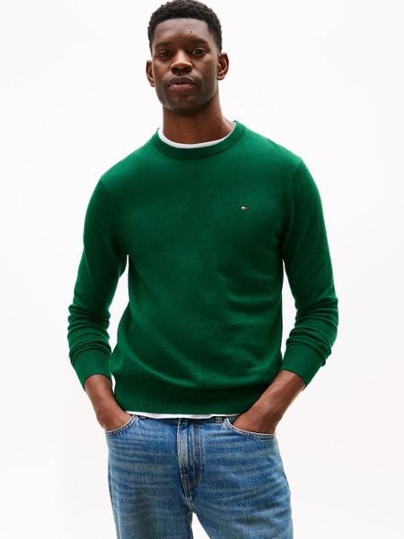 Tommy Hilfiger Sweter z dodatkiem kaszmiru Mężczyźni Bawełna zielony, XXL. Zielone swetry męskie Tommy Hilfiger, m, bez wzorów, z bawełny, bez kołnierzyka. Za 489.95 zł.