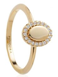 Pandora Pozłacany pierścionek z cyrkoniami rozmiar: 52. Żółte pierścionki damskie Pandora, z cyrkonią, pozłacane. Za 217.99 zł.