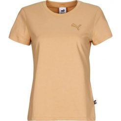 Damska koszulka z haftem Puma MIF. Brązowe bluzki sportowe damskie Puma, uniwersalny, z materiału, bez kołnierzyka, bez ramiączek. Za 153.80 zł.