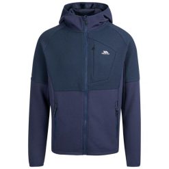 Bluza Sportowa Męska Bani Rozpinana. Niebieskie bluzy sportowe męskie Trespass, bez wzorów, z elastanu, sportowe, bez kołnierzyka, bez ramiączek. Za 200.99 zł.