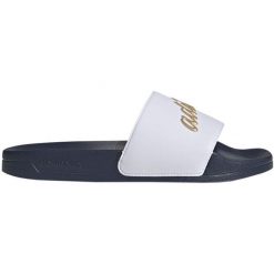 Klapki adidas Adilette Shower W GZ5930 białe. Białe klapki damskie bez wzorów, z syntetyku, bez obcasa. Za 208.80 zł.