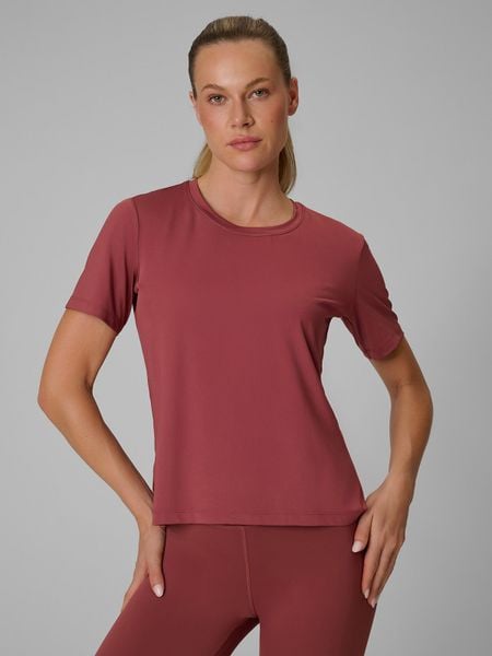 4F Koszulka treningowa loose szybkoschnąca damska - brązowa L. Brązowe bluzki damskie 4f, l, bez wzorów, bez ramiączek. Za 79.99 zł.