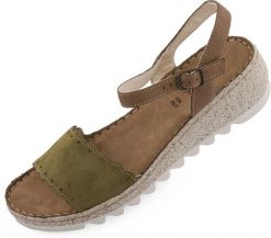 Sandały damskie Walk Fango Militare zielone. Brązowe sandały damskie 1080, bez wzorów, z jeansu, bez obcasa, na koturnie. Za 244.99 zł.