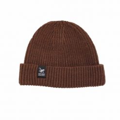 Czapka Docker – rozmiar uniwersalny – poliester z recyklingu (brązowa). Brązowe czapki męskie SURF MONKEY, bez wzorów, z materiału. Za 119.95 zł.