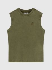 Champion Top w kolorze khaki rozmiar: S. Brązowe topy damskie CHAMPION, s, bez wzorów, z bawełny, bez kołnierzyka. Za 78.84 zł.
