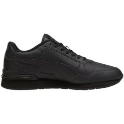 Buty Puma St Runner v4 L 399068 09 czarne. Czarne buty sportowe na co dzień męskie ze skóry, bez zapięcia. Za 416.56 zł.