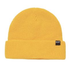 Czapka zimowa męska HUF Essentials Usual Beanie. Żółte czapki męskie HUF, na zimę, bez wzorów, sportowe. W wyprzedaży za 67.00 zł.