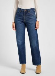 DAMSKIE SPODNIE LEE RIDER CLASSIC BLUE ELECTRICITY 112346335. Niebieskie spodnie materiałowe damskie Lee, bez wzorów, z jeansu. Za 219.99 zł.