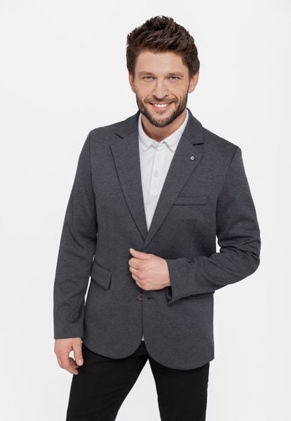 Marynarka casual JB-ANTON. Szare marynarki męskie Volcano, bez wzorów, z dzianiny. Za 329.99 zł.