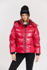 KARL LAGERFELD Czerwona damska kurtka Hooded Down Jacket. Czerwone kurtki damskie Karl Lagerfeld, s, bez wzorów, z poliamidu. W wyprzedaży za 1,219.99 zł.