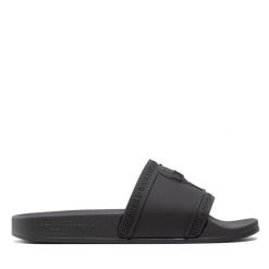 Klapki KARL LAGERFELD. Czarne klapki damskie Karl Lagerfeld, bez wzorów, bez obcasa. Za 369.99 zł.
