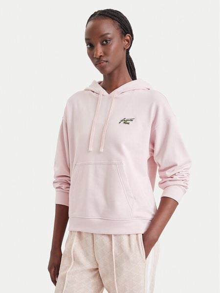Lacoste Bluza SF8342 Różowy jasny Regular Fit. Czerwone bluzy bez kaptura damskie Lacoste, z bawełny. Za 639.99 zł.