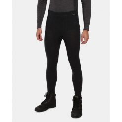 Legginsy męskie ze 100% wełny merynosów KILPI MAVORA. Czarne bielizna termoaktywna męska Kilpi, m, bez wzorów, z wełny. Za 215.49 zł.