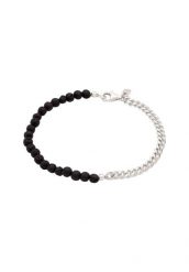 KUZZOI Bransoletka Mężczyźni Łańcuch Pancerny Perły Lava Czarny 925 Sterling Silver 21 cm Bransoletki 1 ct Męskie. Czarne biżuteria dla mężczyzn KUZZOI, z perłą, srebrne. Za 249.89 zł.