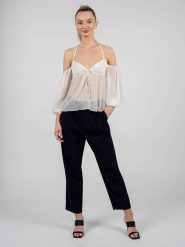 Patrizia Pepe Spodnie | 8P0353 A6F5 | Kobieta | Granatowy. Niebieskie spodnie materiałowe damskie Patrizia Pepe, bez wzorów, z elastanu. W wyprzedaży za 309.00 zł.