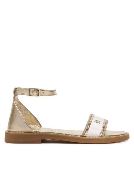 Tommy Hilfiger Sandały T4A2-34431-0517 D Złoty. Żółte sandały dziewczęce Tommy Hilfiger, ze skóry, bez zapięcia. Za 539.99 zł.